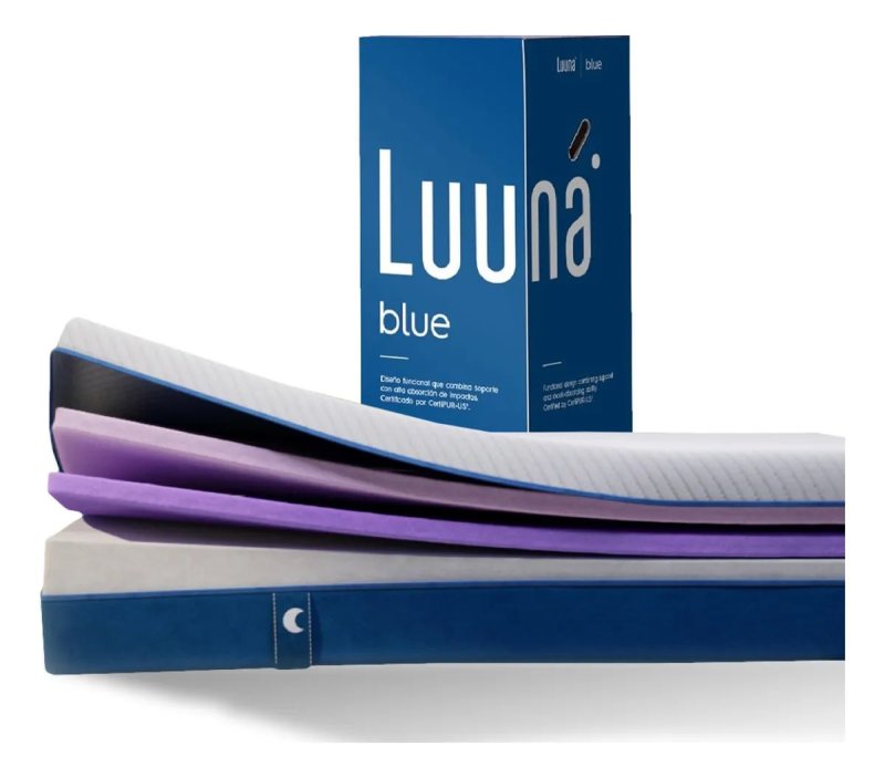 Colchão Queen Luuna Blue - Espuma 21cm - Bloqueio de Movimento - 10 Anos Garantia