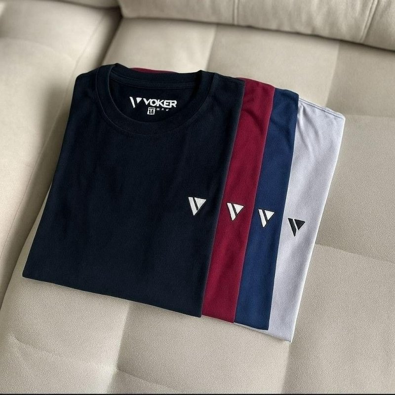 Kit Com 3 Camisetas Masculina Camisa Slim Voker