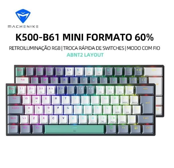 TECLADO MECÂNICO MACHENIKE K500-B61 (60%) (ABNT2)