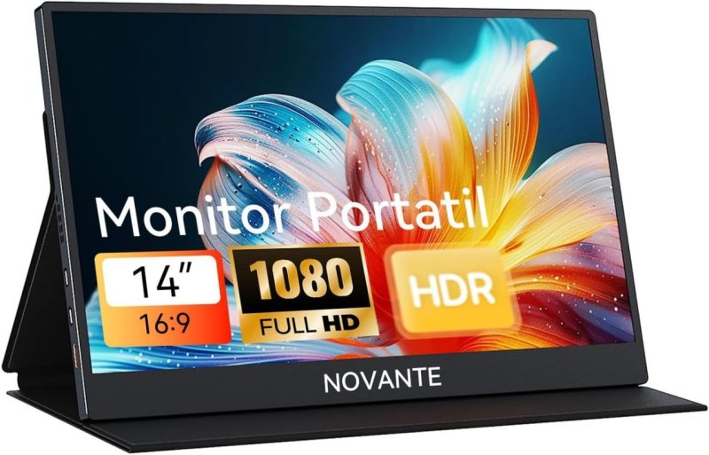 Monitor Portátil 14 Polegadas 1080P Full HD, USB-C HDMI, Tela IPS Ultra Fino