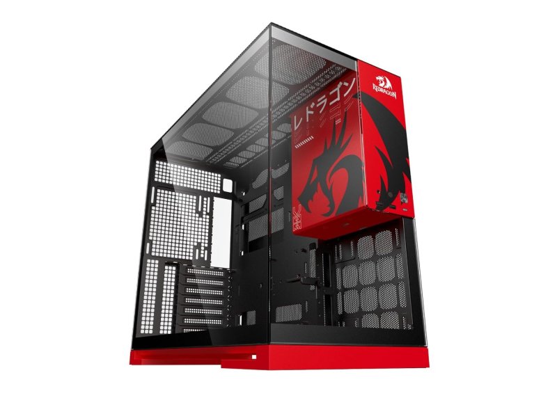 Gabinete Gamer Geometric Future Model 5 Redragon Spec Preto e Vermelho ATX