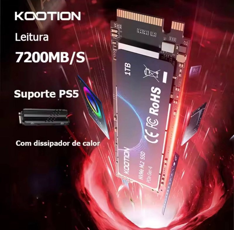 SSD NVME 2TB Kootion 7200MB/S PCI 4.0