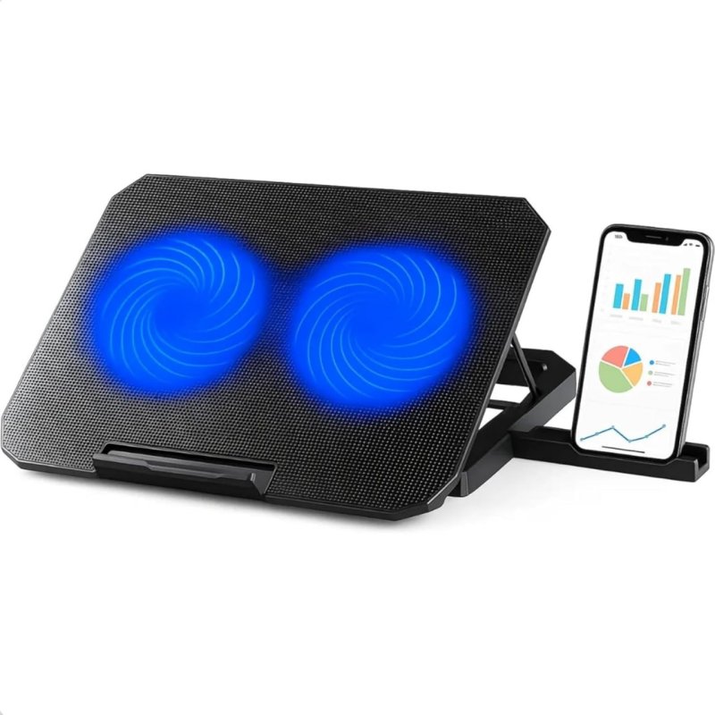 Base para Notebook Refrigerada com 2 Coolers, Led de Iluminacao-IT