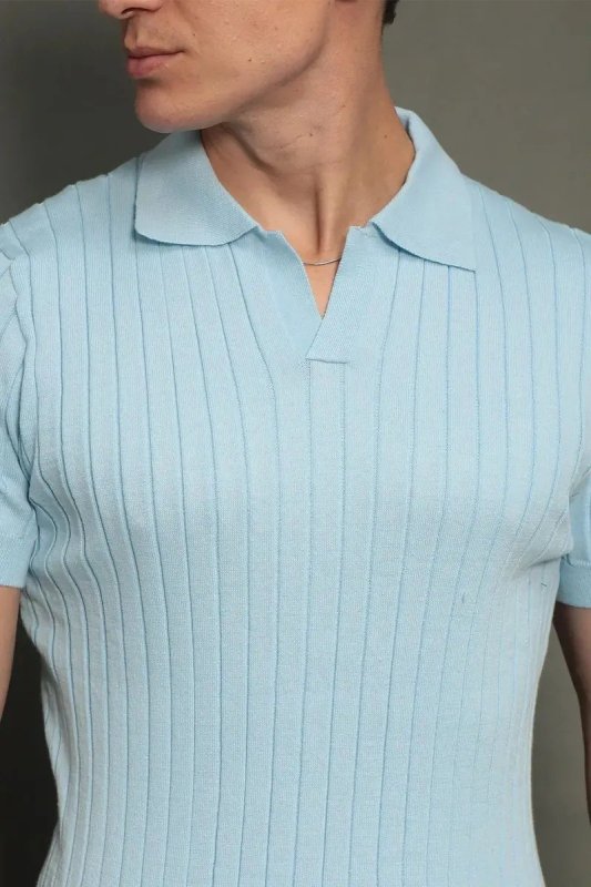 Camisa Polo Masculina Tricot Gola V Capri Casual Premium