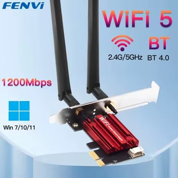 Adaptador de rede sem fio FENVI WiFi 5 e Bluetooth 4.0