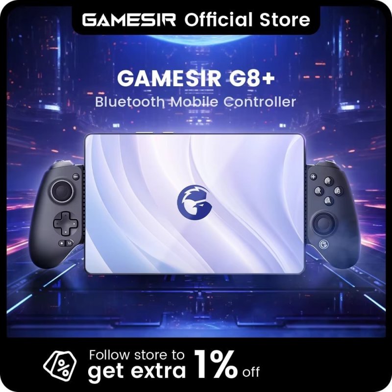 GameSir G8+ Bluetooth Gamepad Hall Effect para Android, iPhone, Switch, Tablet e PC Controle Gamer Sem Fio com Joysticks Anti Drift