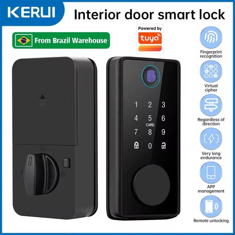 KERUI Fechadura Digital KERUI WiFi com Biometria