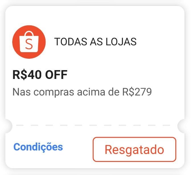 Novos Cupons Shopee