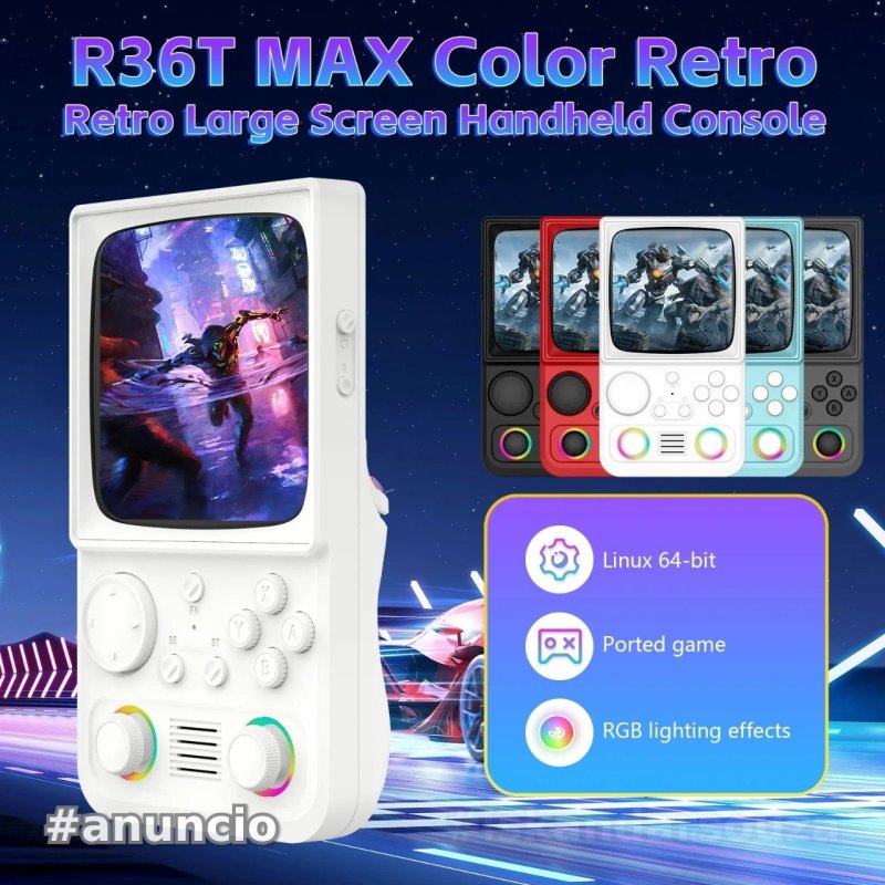 Console Portátil Retro AISLPC R36T MAX com Tela IPS de 4.0"