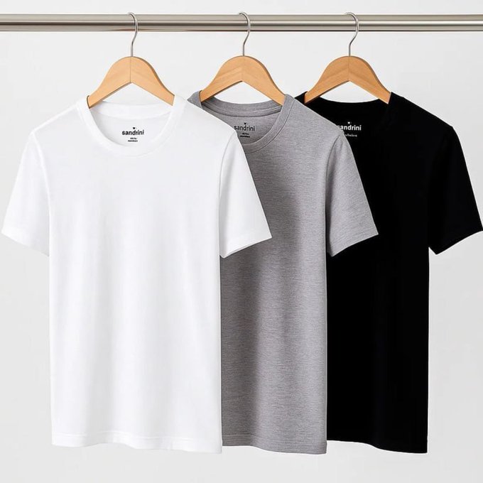 Kit 3 Camisetas Básicas Sandrini Algodão + Frete Grátis
