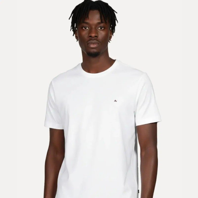 Camiseta Aramis Masculina Básica Branca Slim