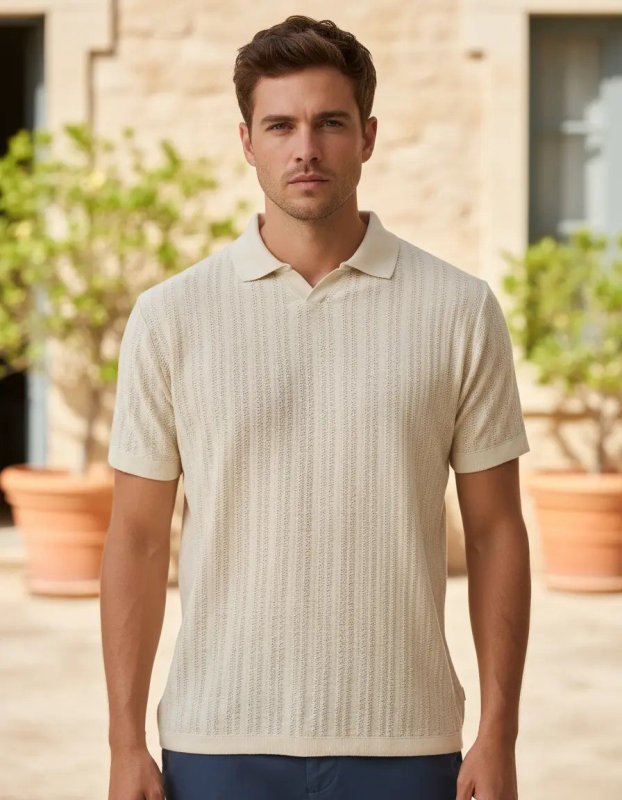 Camisa Gola Polo Tricot Masculina Texturizada Turim Opus