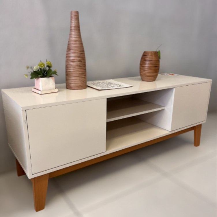 Rack Sala Estante Tv 58 Polegadas Home Bancada Helena