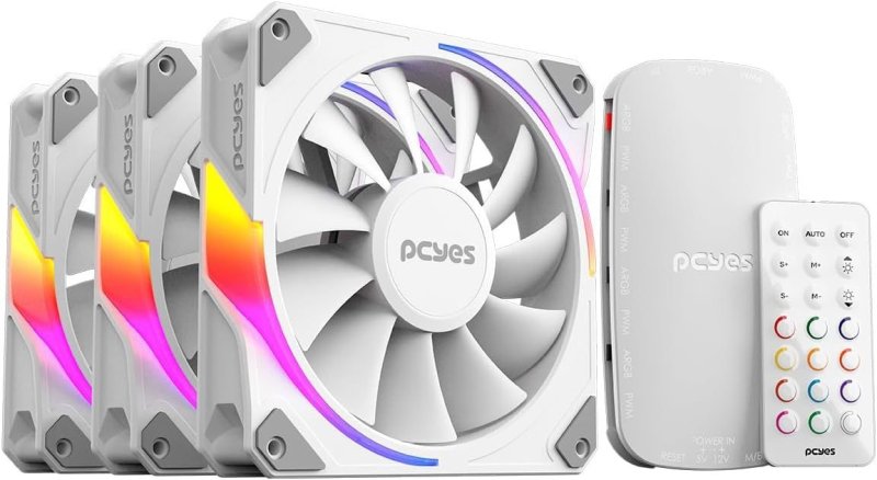 KIT COOLER FAN + CONTROLADORA PARA GABINETE 3UN SANGUE FRIO 3 ARGB WHITE GHOST 120MM PCYES