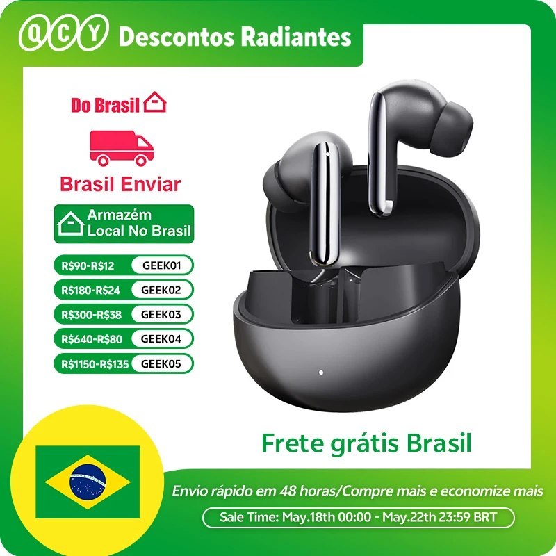Fones de ouvido QCY MeloBuds Pro ANC Bluetooth 5.3