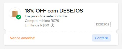 18% OFF em itens selecionados no Mercado Livre