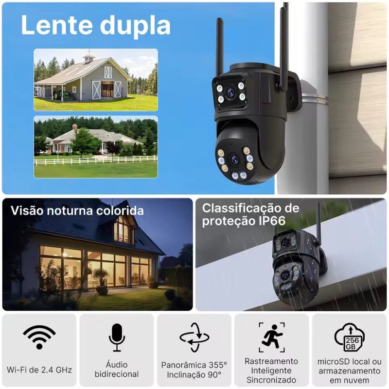 Câmera de segurança PTZ com WiFi iCsee
