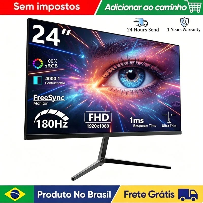 Monitor HOESD.a 180hz IPS Led 24" 1920×1080P, 100% sRGB, FHD