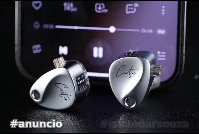 Fones de ouvido KZ Castor In-Ear HIFI, Driver Duplo, intra auricular