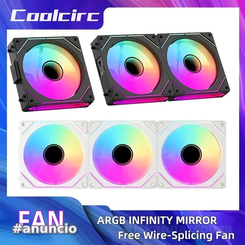 Kit 6 Fan Magnéticas COOLCIRC CD-1 5v aRGB Fundo Infinito Magnetica