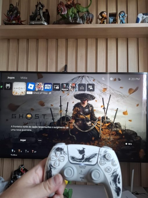 Controle sem fio DualSense® – Edição Limitada Black: Ghost of Yōtei - PlayStation 5