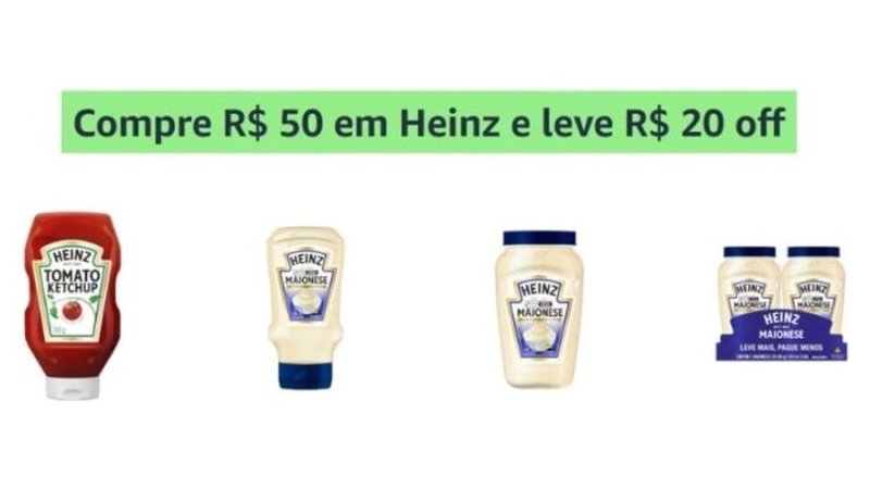 Compre R$ 50 em Heinz e Leve R$ 20 OFF