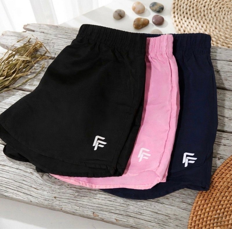 Kit com 3 Shortinho Feminino Moda Praia