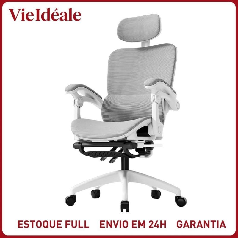 Cadeira Gamer Ergonômica Premium: Apoio Cabeça 3D + Lombar 2D Ajustável, Malha Respirável, 140kg