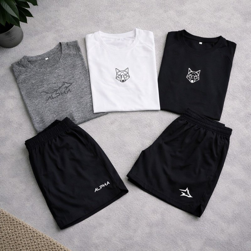 Kit 5 Peças Dry 3 Camisetas E 2 Bermudas Alpha
