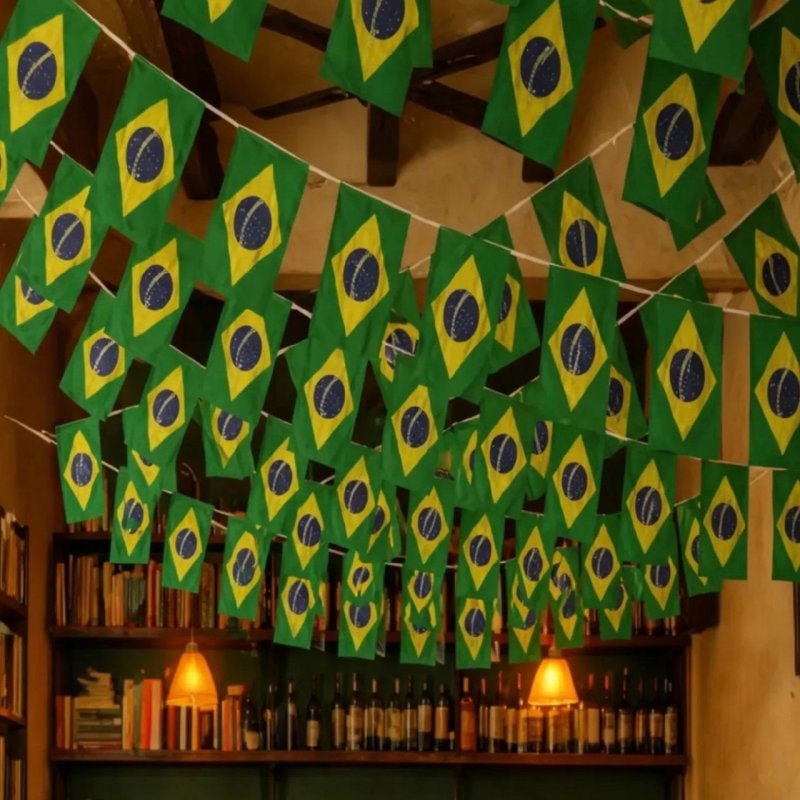 Varal De Bandeiras Do Brasil 36m com 120 bandeiras