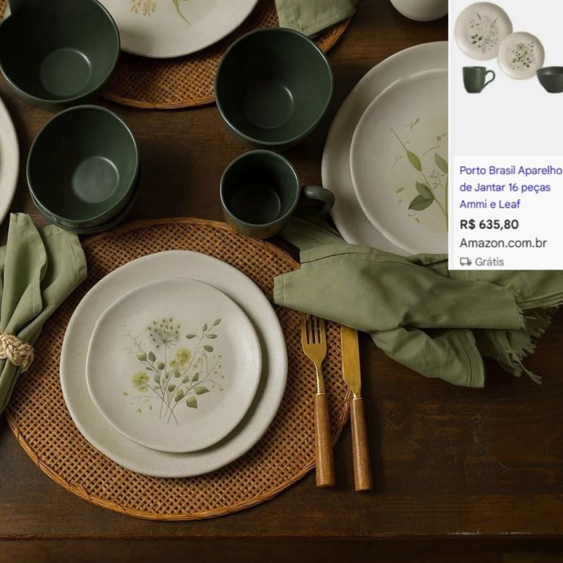 Aparelho de Jantar Ammi E Leaf Porto Brasil 16 Pçs