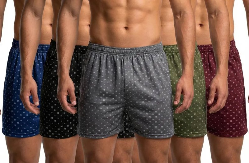 Kit 5 Short de Dormir Cueca Samba Canção Malha Fria