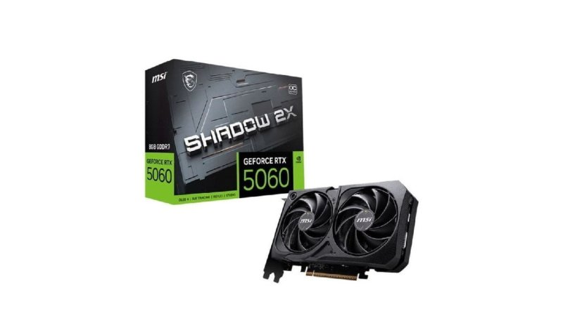 Placa de Vídeo NVIDIA GeForce MSI RTX 5060 8GB GDDR7 128BITS SHADOW 2X OC - 912-V537