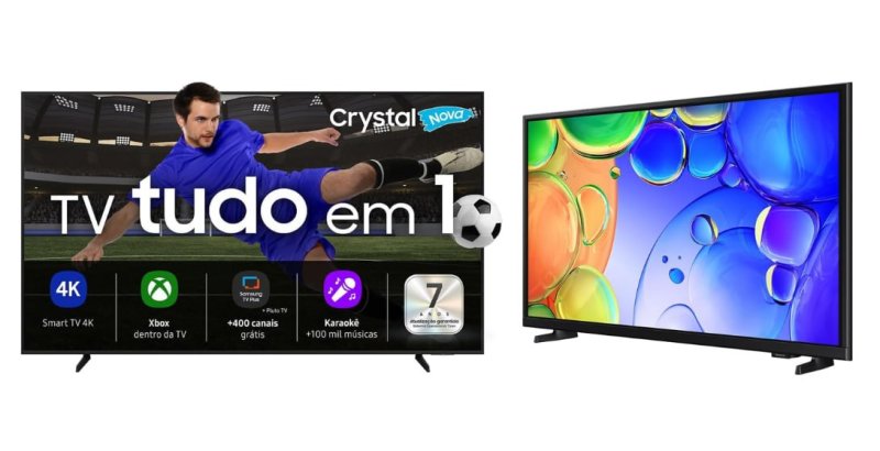 Smart TV 55" Crystal UHD 4K U8100F + Smart TV 43" QLED Full HD