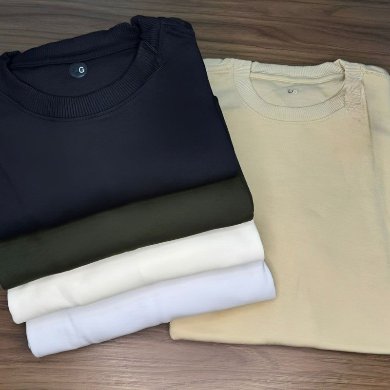 Kit 4 Camisas Camiseta Básica Lisa 100% Algodão Premium 30.1