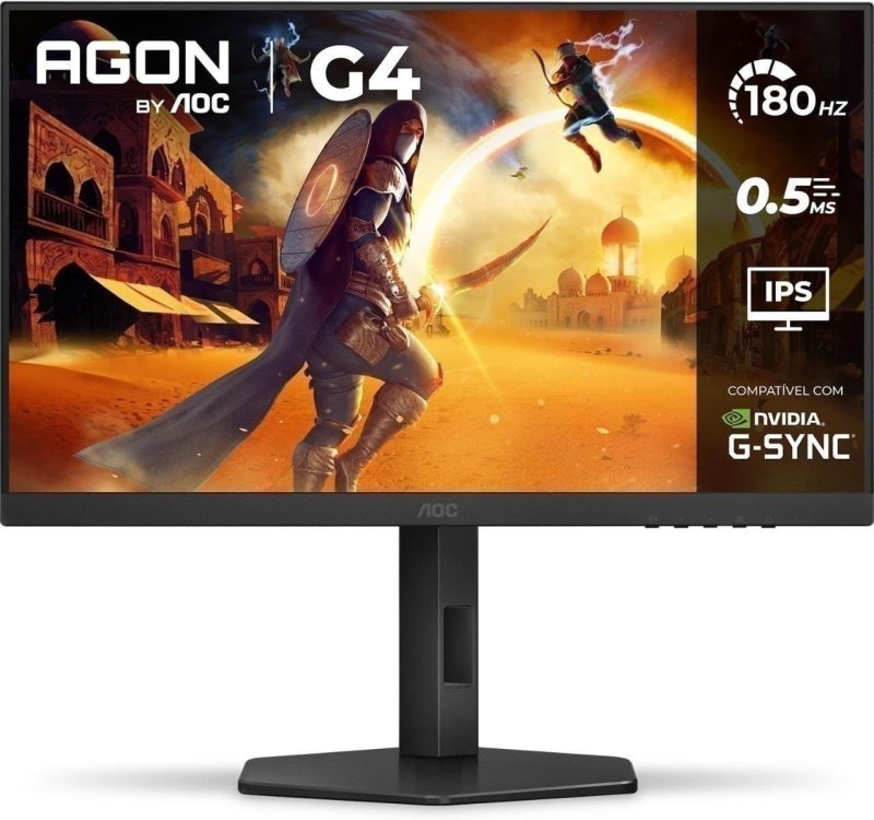 Monitor Gamer AOC 24" 180Hz 0,5ms IPS Ajuste de Altura 24G4/P