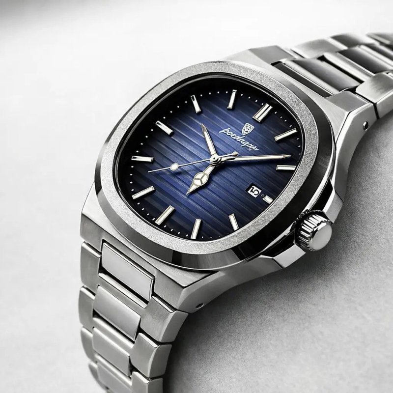 Relógio Poedagar Oldmoney Aço Inox Prata Social Luxo Premium