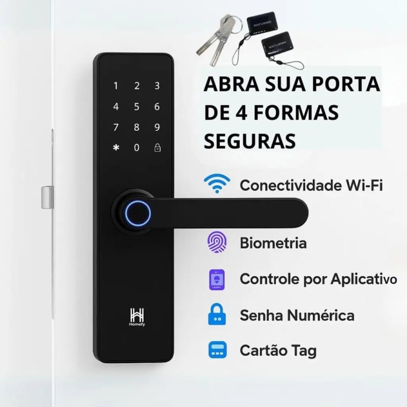 Fechadura Digital de Embutir com Biometria e Senha Homefy
