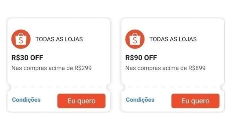 Novos Cupons Shopee