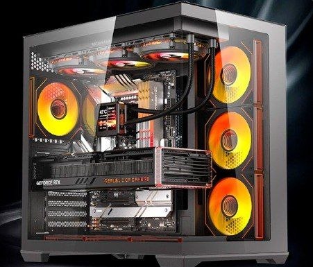Gabinete Gamer Aigo DarkFlash C280, Mid-Tower, Lateral de Vidro, Com 7 fans, ARGB