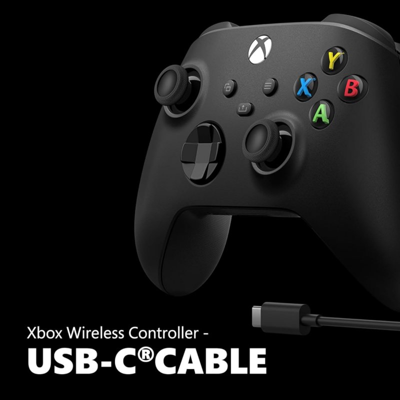 Xbox Wireless Controller - USB-C Cable - Preto