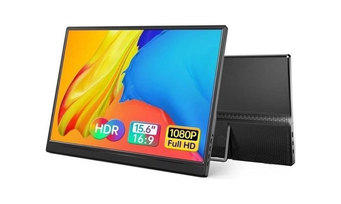 Yxk Monitor portátil de 15,6 polegadas 1080p USB-C HDMI ultrafino