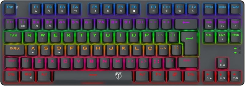 Teclado Mecânico Gamer T-Dagger Bora Iluminação Rainbow