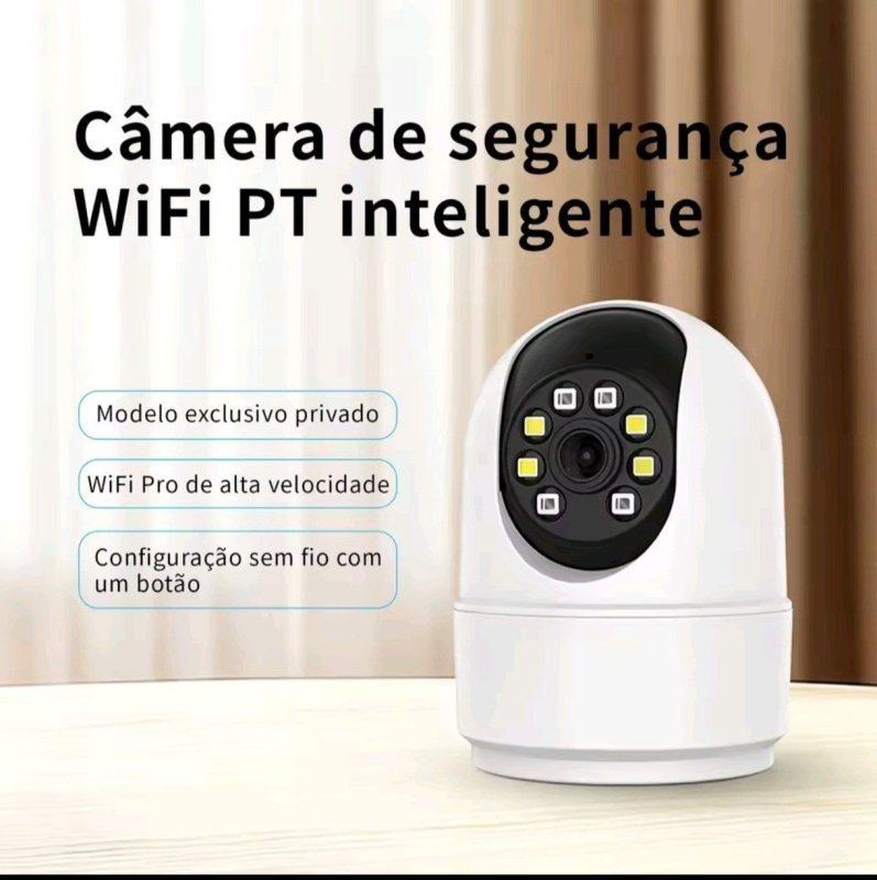 Câmera PT Wi-Fi 6 360°, Visão Noturna Colorida, Detecção de Pessoa, Áudio Bidirecional, Alerta em Tempo Real por App
