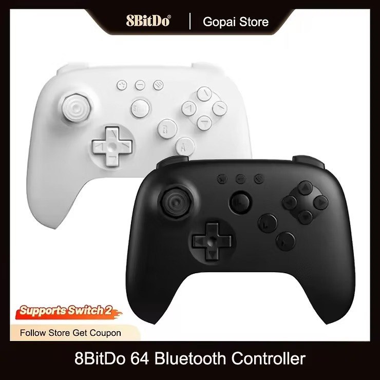 8Bitdo 64 Bluetooth Controller Gamepad para Analogue 3D, Nintendo Switch / Switch 2, PC, Windows e Android