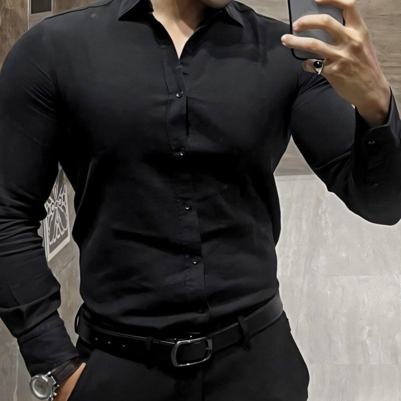 Camisa Social Manga Longa Slim Fit Masculina Clássica + Frete Grátis