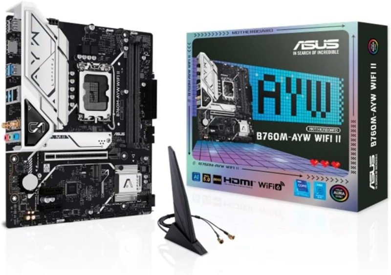 ASUS B760M-AYW WIFI II, Placa-Mãe mATX, Socket LGA1700