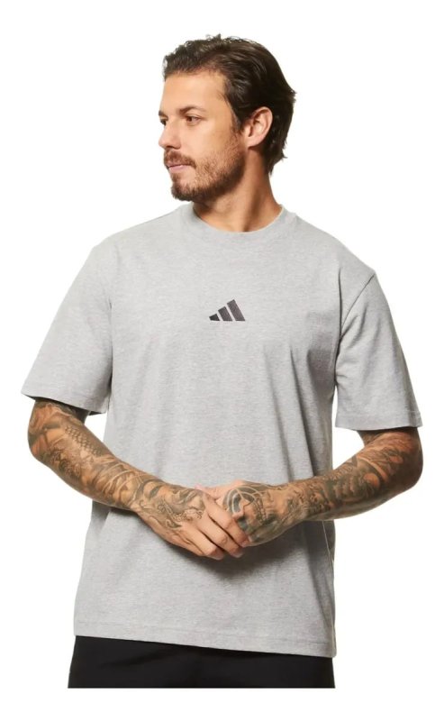 Adidas Camiseta Casual Masculina Essentials Logotipo Pequeno