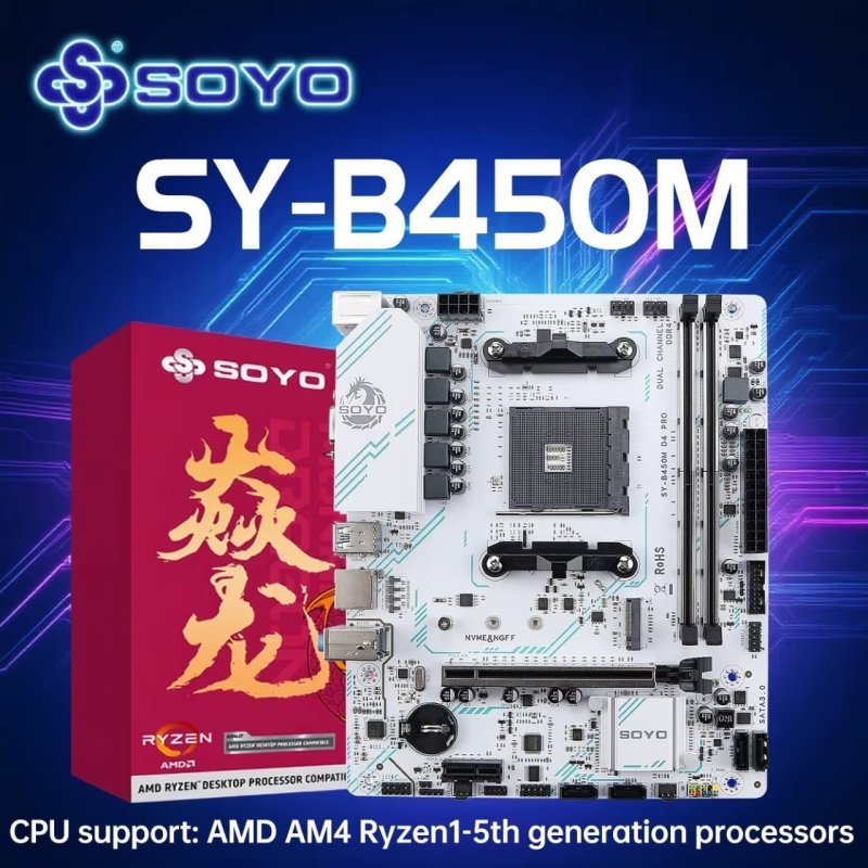 Placa Mãe Soyo B450M AM4