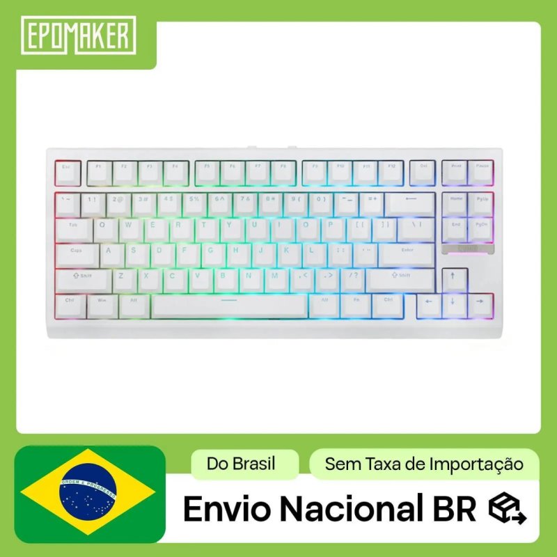 Teclado Mecânico EPOMAKER G84 Sem Fio 2.4Ghz, ANSI US 80% 4000mAh
